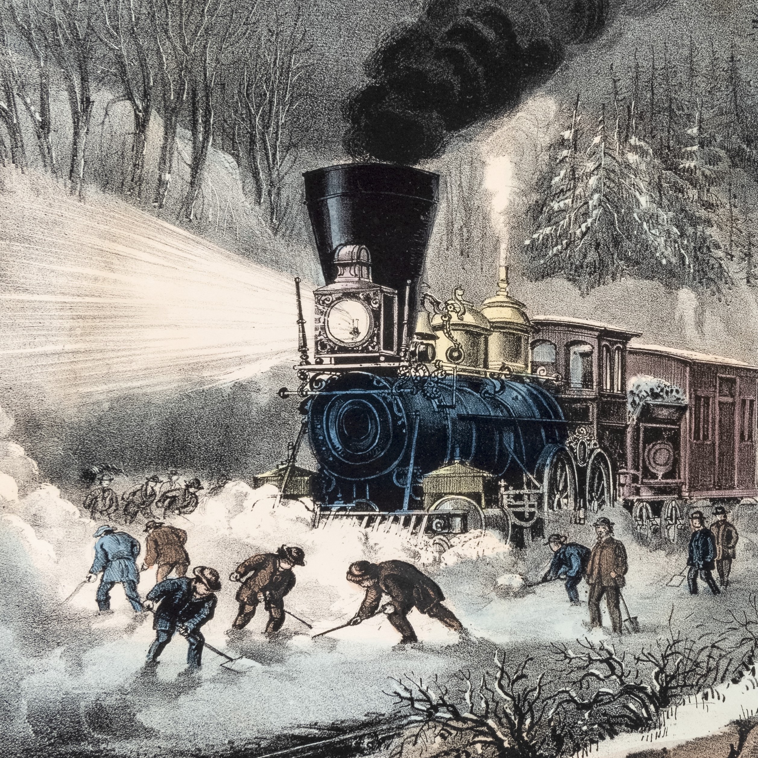 American Railroad Scene: Snow Bound