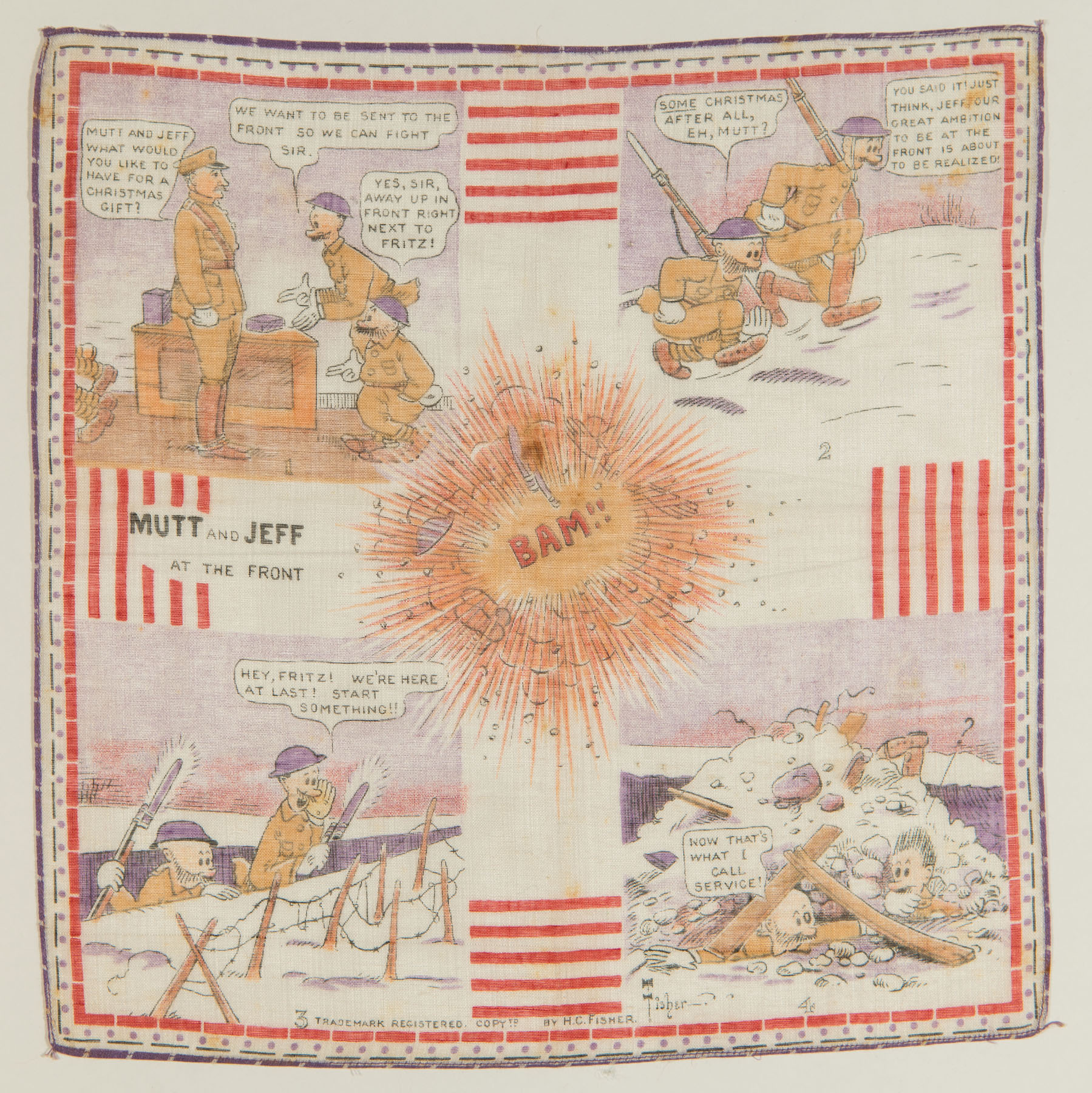 Mutt and Jeff, At the Front Child's Handkerchief